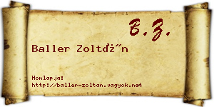Baller Zoltán névjegykártya